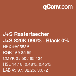 Farbcode: J+S Rasterfaecher - J+S 820K 090% · Black 0% | qconv.com