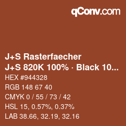 Farbcode: J+S Rasterfaecher - J+S 820K 100% · Black 10% | qconv.com