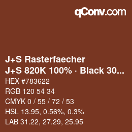 Farbcode: J+S Rasterfaecher - J+S 820K 100% · Black 30% | qconv.com