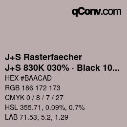 Farbcode: J+S Rasterfaecher - J+S 830K 030% · Black 10% | qconv.com