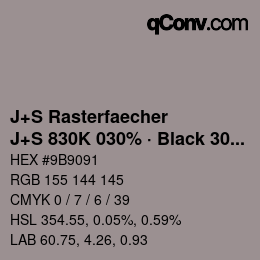 Farbcode: J+S Rasterfaecher - J+S 830K 030% · Black 30% | qconv.com