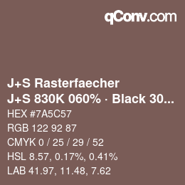 Farbcode: J+S Rasterfaecher - J+S 830K 060% · Black 30% | qconv.com