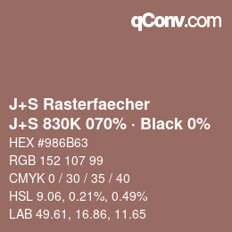 カラーコード: J+S Rasterfaecher - J+S 830K 070% · Black 0% | qconv.com