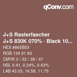Farbcode: J+S Rasterfaecher - J+S 830K 070% · Black 10% | qconv.com