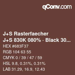 Farbcode: J+S Rasterfaecher - J+S 830K 080% · Black 30% | qconv.com