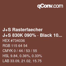 Farbcode: J+S Rasterfaecher - J+S 830K 090% · Black 10% | qconv.com