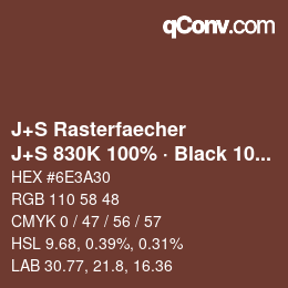 Farbcode: J+S Rasterfaecher - J+S 830K 100% · Black 10% | qconv.com