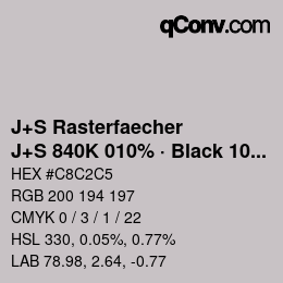 Farbcode: J+S Rasterfaecher - J+S 840K 010% · Black 10% | qconv.com