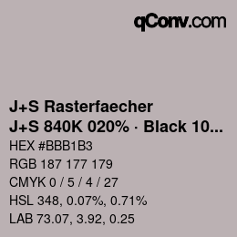 Code couleur: J+S Rasterfaecher - J+S 840K 020% · Black 10% | qconv.com