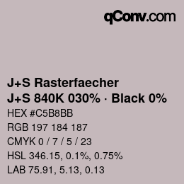 Farbcode: J+S Rasterfaecher - J+S 840K 030% · Black 0% | qconv.com