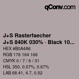 Farbcode: J+S Rasterfaecher - J+S 840K 030% · Black 10% | qconv.com