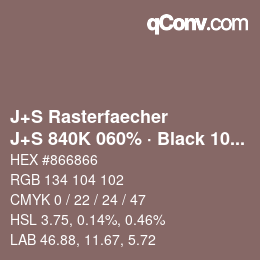 Farbcode: J+S Rasterfaecher - J+S 840K 060% · Black 10% | qconv.com