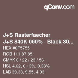 Farbcode: J+S Rasterfaecher - J+S 840K 060% · Black 30% | qconv.com