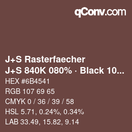 Farbcode: J+S Rasterfaecher - J+S 840K 080% · Black 10% | qconv.com