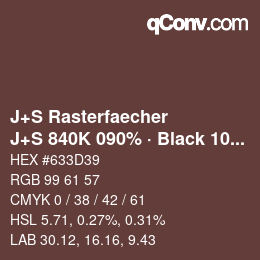 カラーコード: J+S Rasterfaecher - J+S 840K 090% · Black 10% | qconv.com