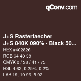 Code couleur: J+S Rasterfaecher - J+S 840K 090% · Black 50% | qconv.com
