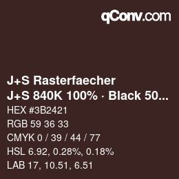 Farbcode: J+S Rasterfaecher - J+S 840K 100% · Black 50% | qconv.com