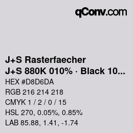 Farbcode: J+S Rasterfaecher - J+S 880K 010% · Black 10% | qconv.com