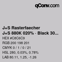 Farbcode: J+S Rasterfaecher - J+S 880K 020% · Black 30% | qconv.com