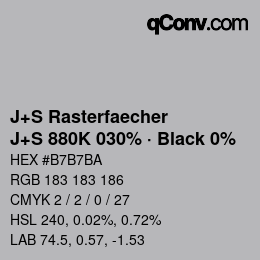 Code couleur: J+S Rasterfaecher - J+S 880K 030% · Black 0% | qconv.com