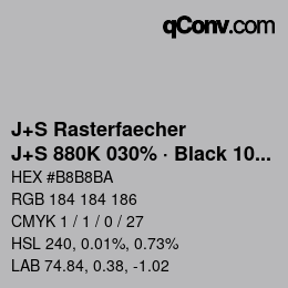 Farbcode: J+S Rasterfaecher - J+S 880K 030% · Black 10% | qconv.com
