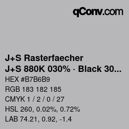 Code couleur: J+S Rasterfaecher - J+S 880K 030% · Black 30% | qconv.com