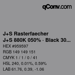 Code couleur: J+S Rasterfaecher - J+S 880K 050% · Black 30% | qconv.com