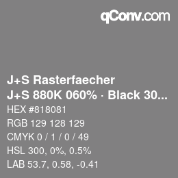 Code couleur: J+S Rasterfaecher - J+S 880K 060% · Black 30% | qconv.com