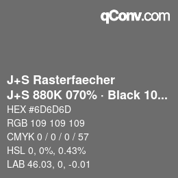 カラーコード: J+S Rasterfaecher - J+S 880K 070% · Black 10% | qconv.com