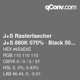 Code couleur: J+S Rasterfaecher - J+S 880K 070% · Black 50% | qconv.com