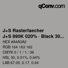 Farbcode: J+S Rasterfaecher - J+S 890K 020% · Black 30% | qconv.com