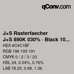 Code couleur: J+S Rasterfaecher - J+S 890K 030% · Black 10% | qconv.com