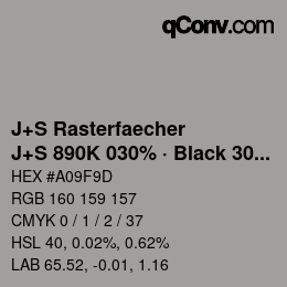 Code couleur: J+S Rasterfaecher - J+S 890K 030% · Black 30% | qconv.com