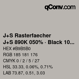 カラーコード: J+S Rasterfaecher - J+S 890K 050% · Black 10% | qconv.com