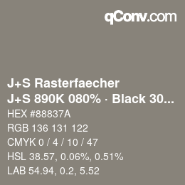 Code couleur: J+S Rasterfaecher - J+S 890K 080% · Black 30% | qconv.com