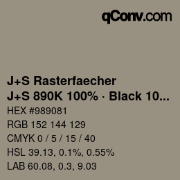 Code couleur: J+S Rasterfaecher - J+S 890K 100% · Black 10% | qconv.com