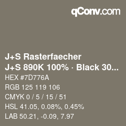 Farbcode: J+S Rasterfaecher - J+S 890K 100% · Black 30% | qconv.com