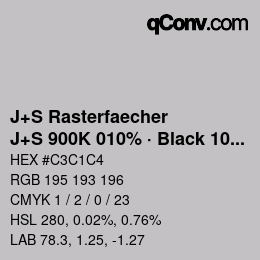Farbcode: J+S Rasterfaecher - J+S 900K 010% · Black 10% | qconv.com