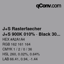 Code couleur: J+S Rasterfaecher - J+S 900K 010% · Black 30% | qconv.com