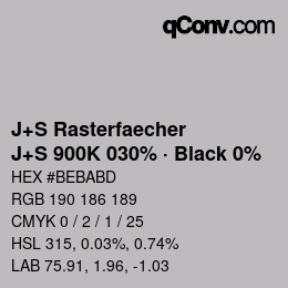 Code couleur: J+S Rasterfaecher - J+S 900K 030% · Black 0% | qconv.com