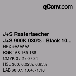 Farbcode: J+S Rasterfaecher - J+S 900K 030% · Black 10% | qconv.com