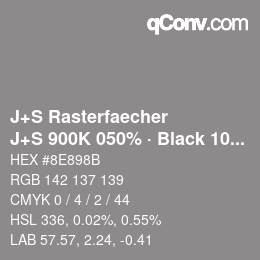 カラーコード: J+S Rasterfaecher - J+S 900K 050% · Black 10% | qconv.com