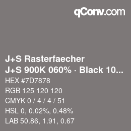 Color code: J+S Rasterfaecher - J+S 900K 060% · Black 10% | qconv.com