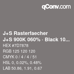 Code couleur: J+S Rasterfaecher - J+S 900K 060% · Black 10% | qconv.com