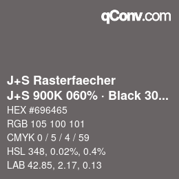 カラーコード: J+S Rasterfaecher - J+S 900K 060% · Black 30% | qconv.com