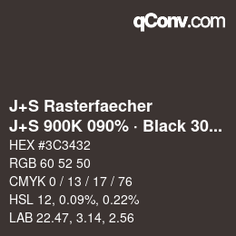 Code couleur: J+S Rasterfaecher - J+S 900K 090% · Black 30% | qconv.com