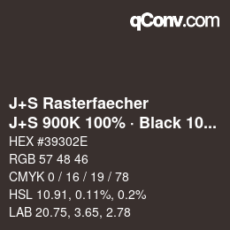 Farbcode: J+S Rasterfaecher - J+S 900K 100% · Black 10% | qconv.com