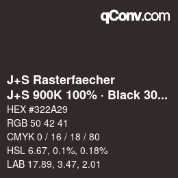 Farbcode: J+S Rasterfaecher - J+S 900K 100% · Black 30% | qconv.com