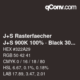 Color code: J+S Rasterfaecher - J+S 900K 100% · Black 30% | qconv.com