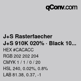 Code couleur: J+S Rasterfaecher - J+S 910K 020% · Black 10% | qconv.com